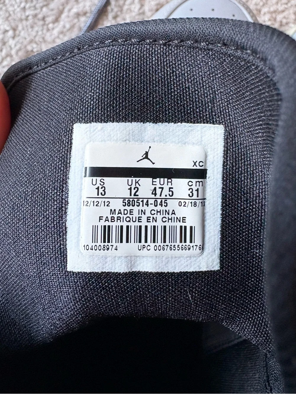 Air Jordan 1 Retro ‘93 Wolf Grey sz men’s US 13